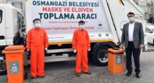 Atık maske ve eldivenler için özel ekip