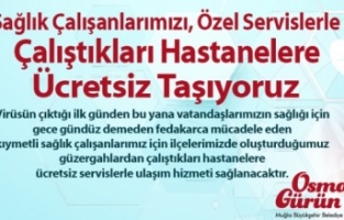 Sağlık çalışanlarına ücretsiz servis
