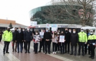 Bursa İnegöl'de Taban'dan sürücülere "yaya" uyarısı