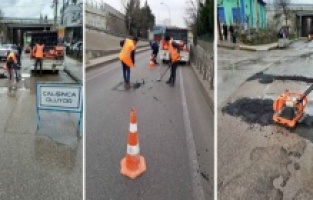 Kocaeli Büyükşehir'den yollardaki sorunlara anında müdahale